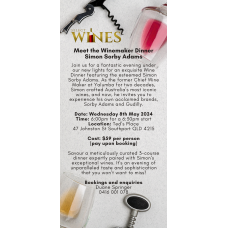 Select Wines Event: Meet the Winemaker - Gold Coast Dinner: Simon Sorby Adams 8th May 2024 at Ted's Place 